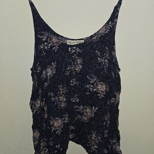 Wallflower Floral Tank Top - Black and Pink